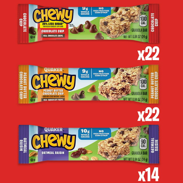 Quaker Chewy Granola Bars, 3 Flavor Variety Pack (58 Pack)