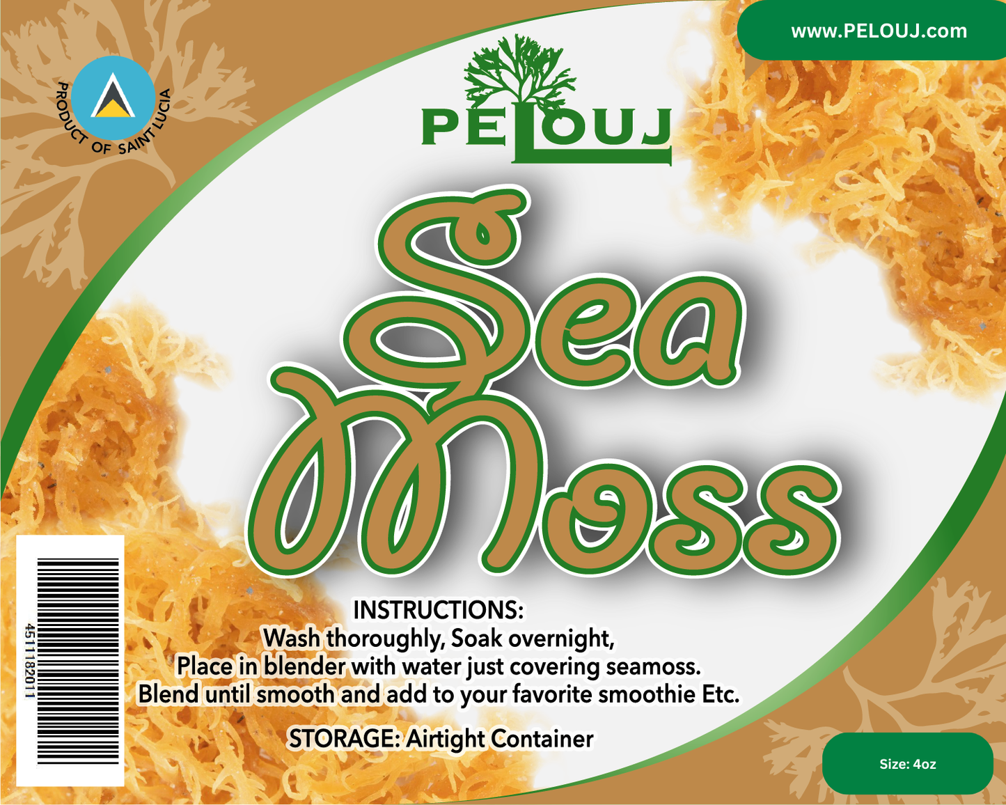 4oz Gold Seamoss Packets